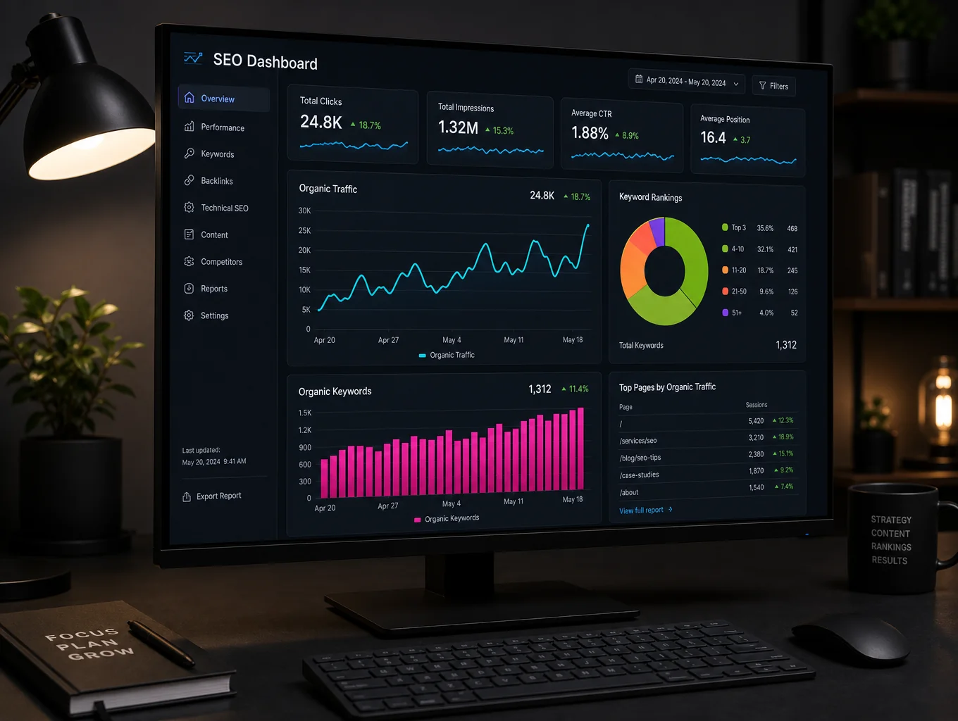 SEO Analyse Dashboard für bessere Rankings